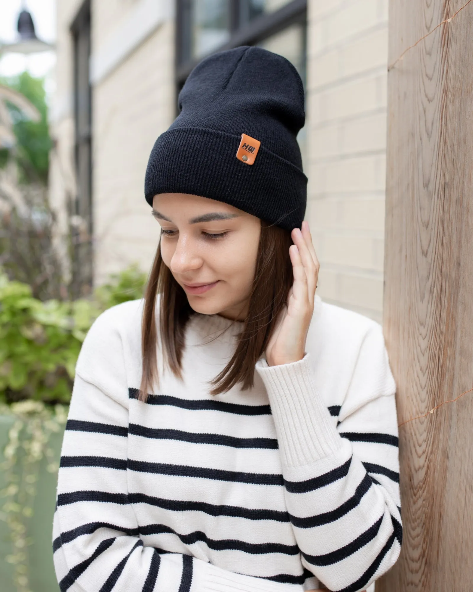 HAAKWEAR Knit Cuffed Beanie - Midnight Black, Made in USA