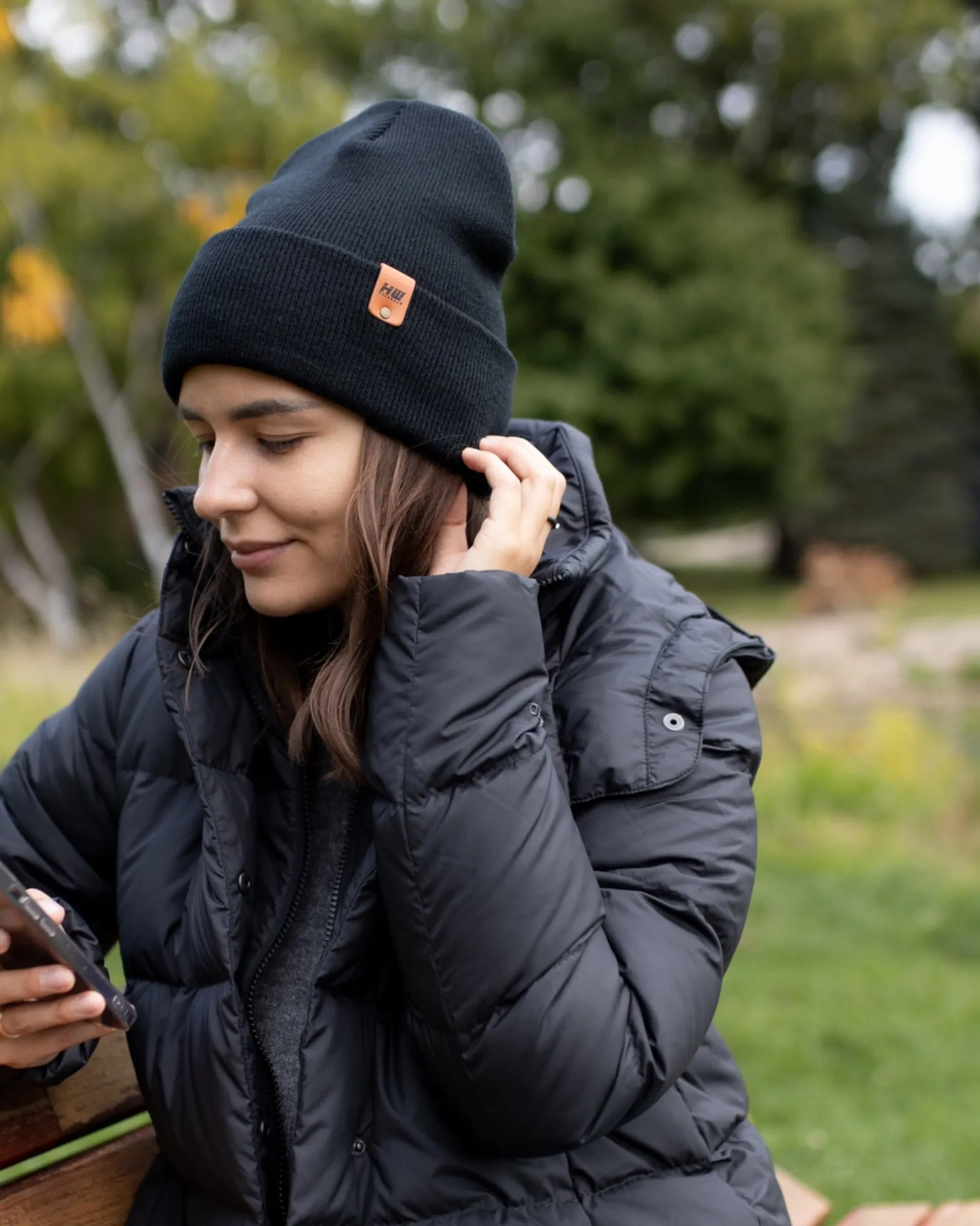 HAAKWEAR Knit Cuffed Beanie - Midnight Black, Made in USA