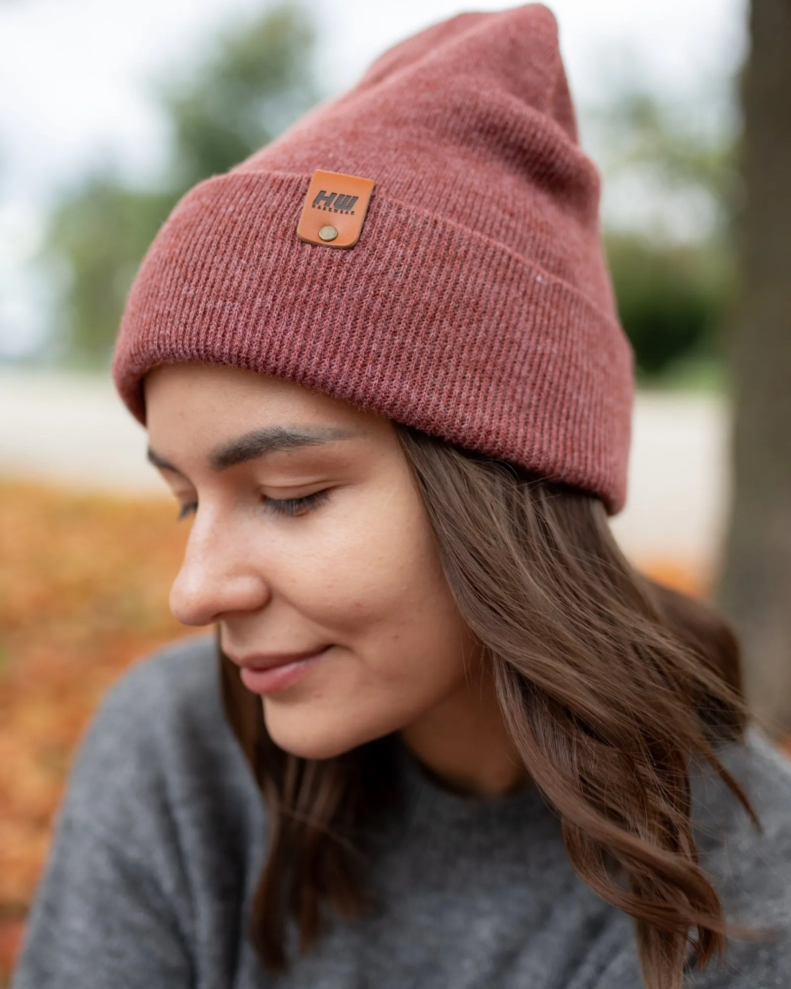 HAAKWEAR Knit Cuffed Beanie - Rusty Burgundy, Made in USA