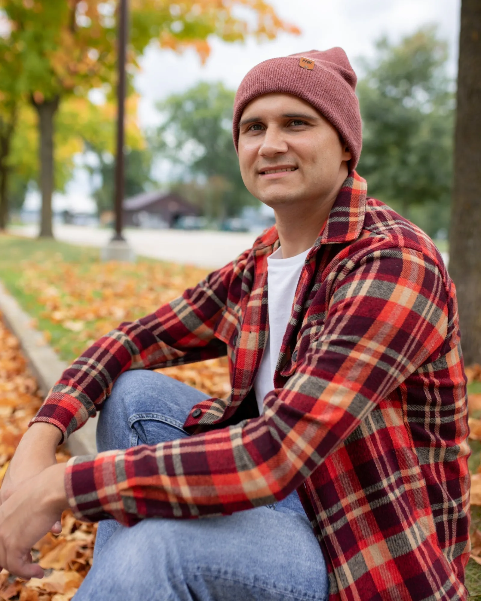 HAAKWEAR Knit Cuffed Beanie - Rusty Burgundy, Made in USA