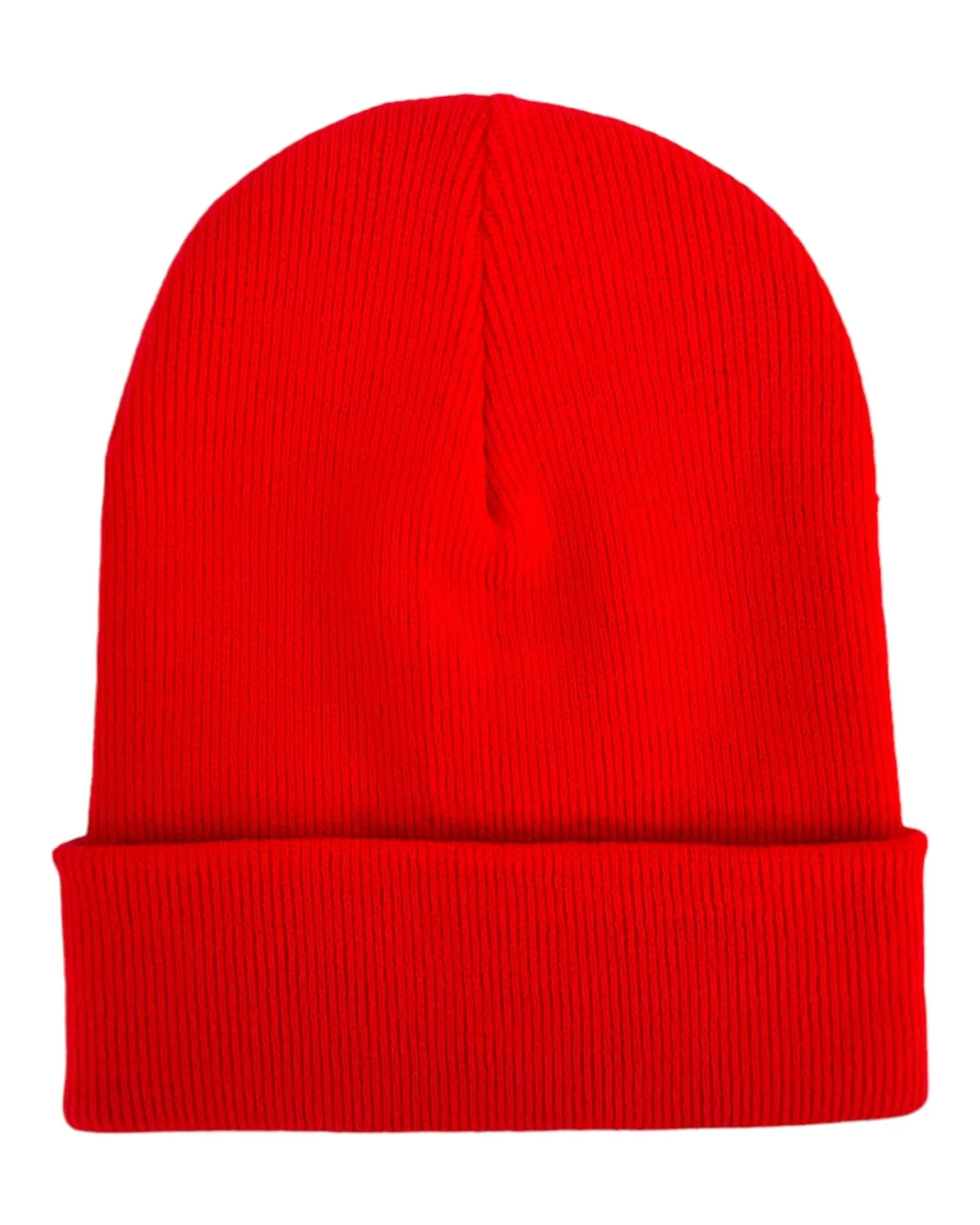 HAAKWEAR Knit Cuffed Beanie - Scarlet Red, Made in USA