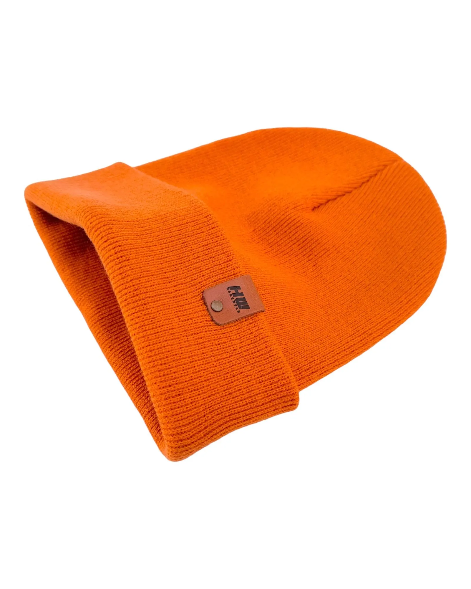 HAAKWEAR Knit Cuffed Beanie - Tiger Orange, Made in USA