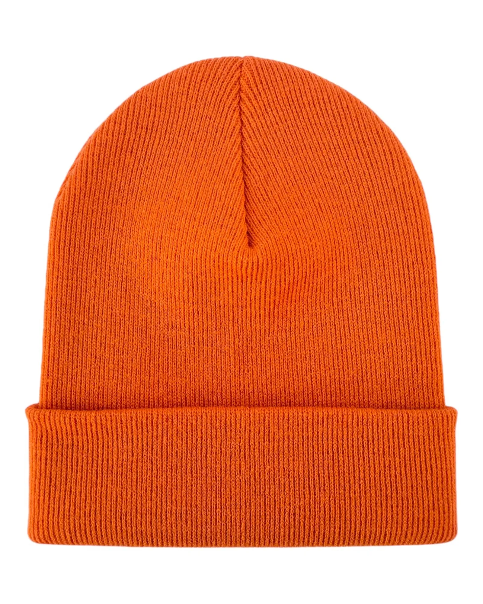 HAAKWEAR Knit Cuffed Beanie - Tiger Orange, Made in USA