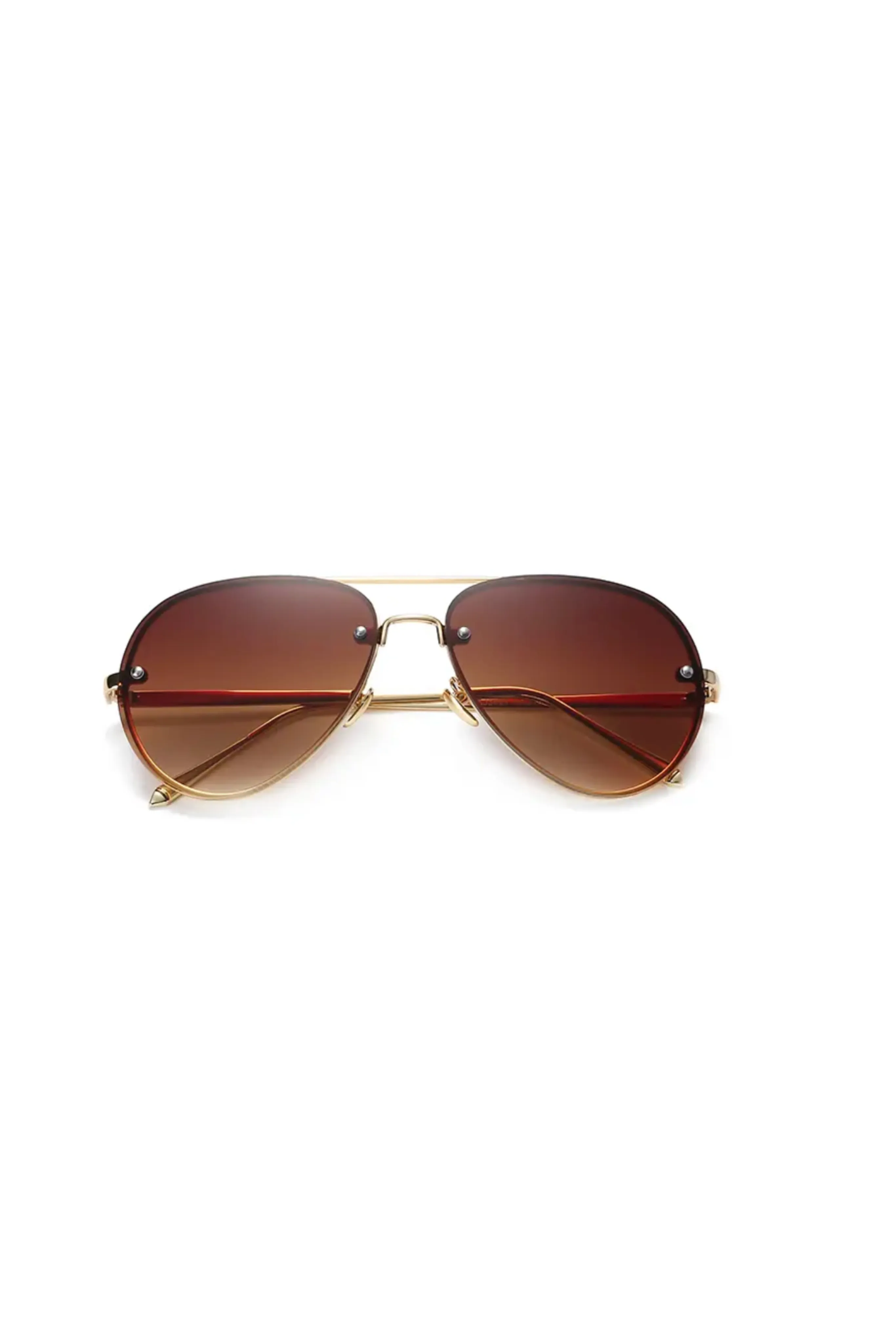 HIGH PROFILE DARK TONE AVIATOR SUNGLASSES BROWN