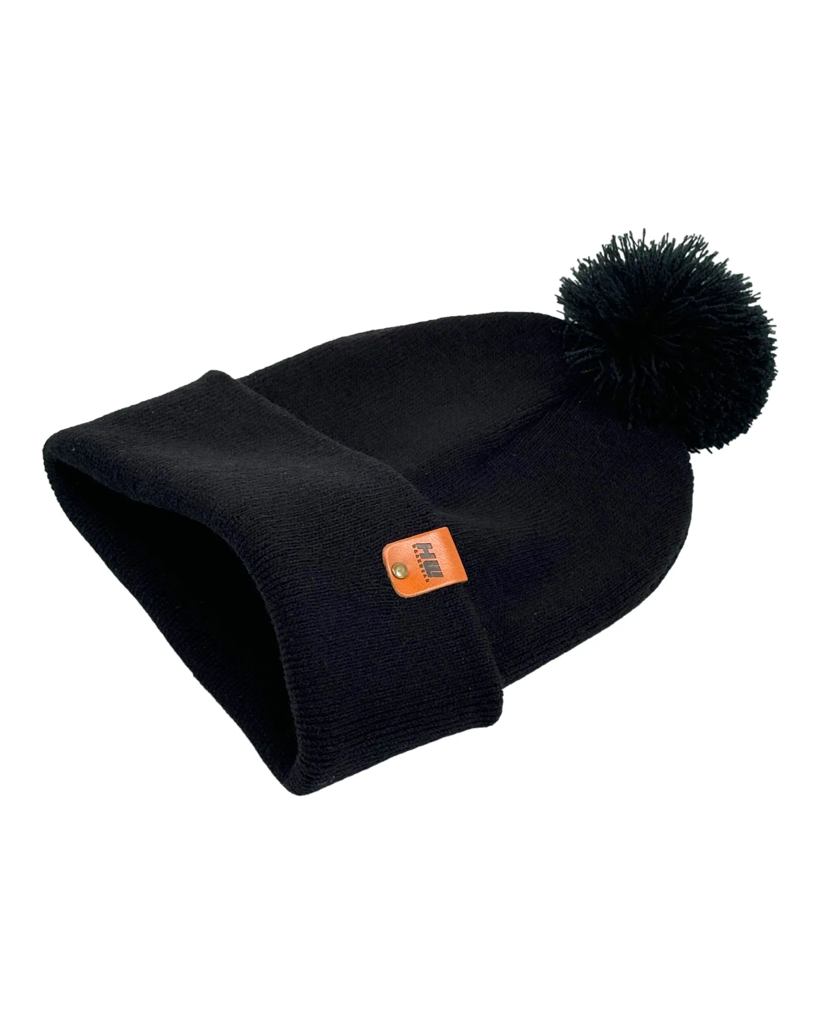 HW6071 HAAKWEAR Pom Pom Beanie - Made in USA - Black