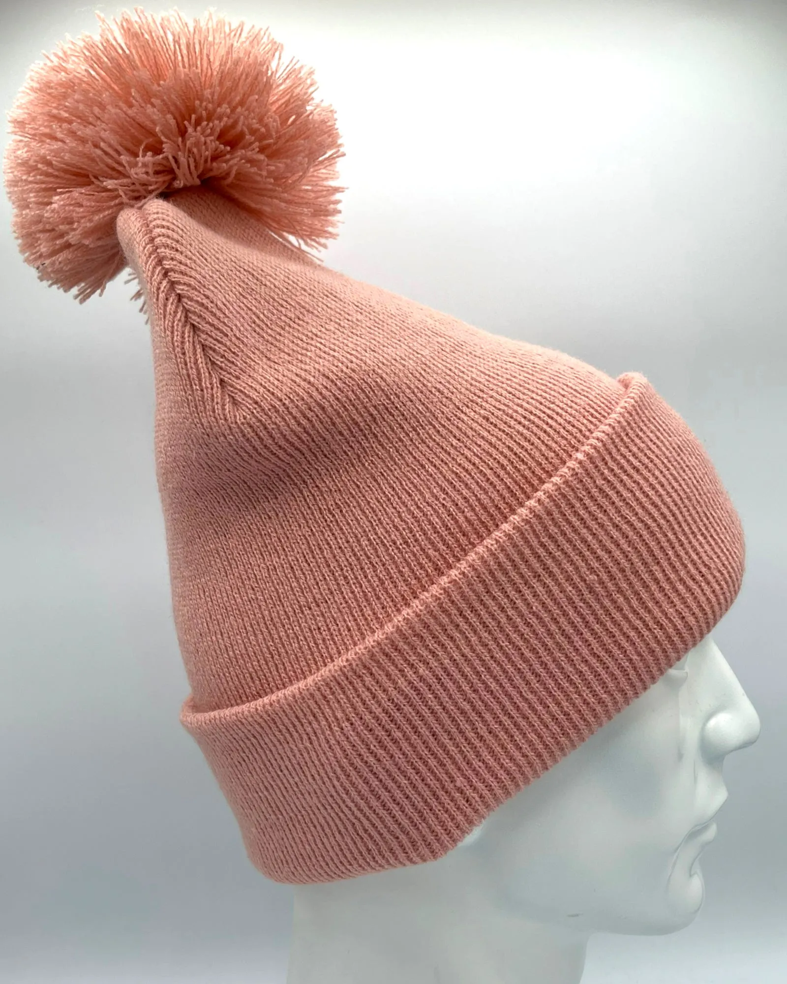 HW6071 HAAKWEAR Pom Pom Beanie - Made in USA - Pearl Pink