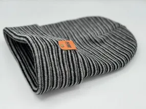 HW6088 HAAKWEAR Traditional Contrast Cuffed Beanie - Gray/Black, Made in USA