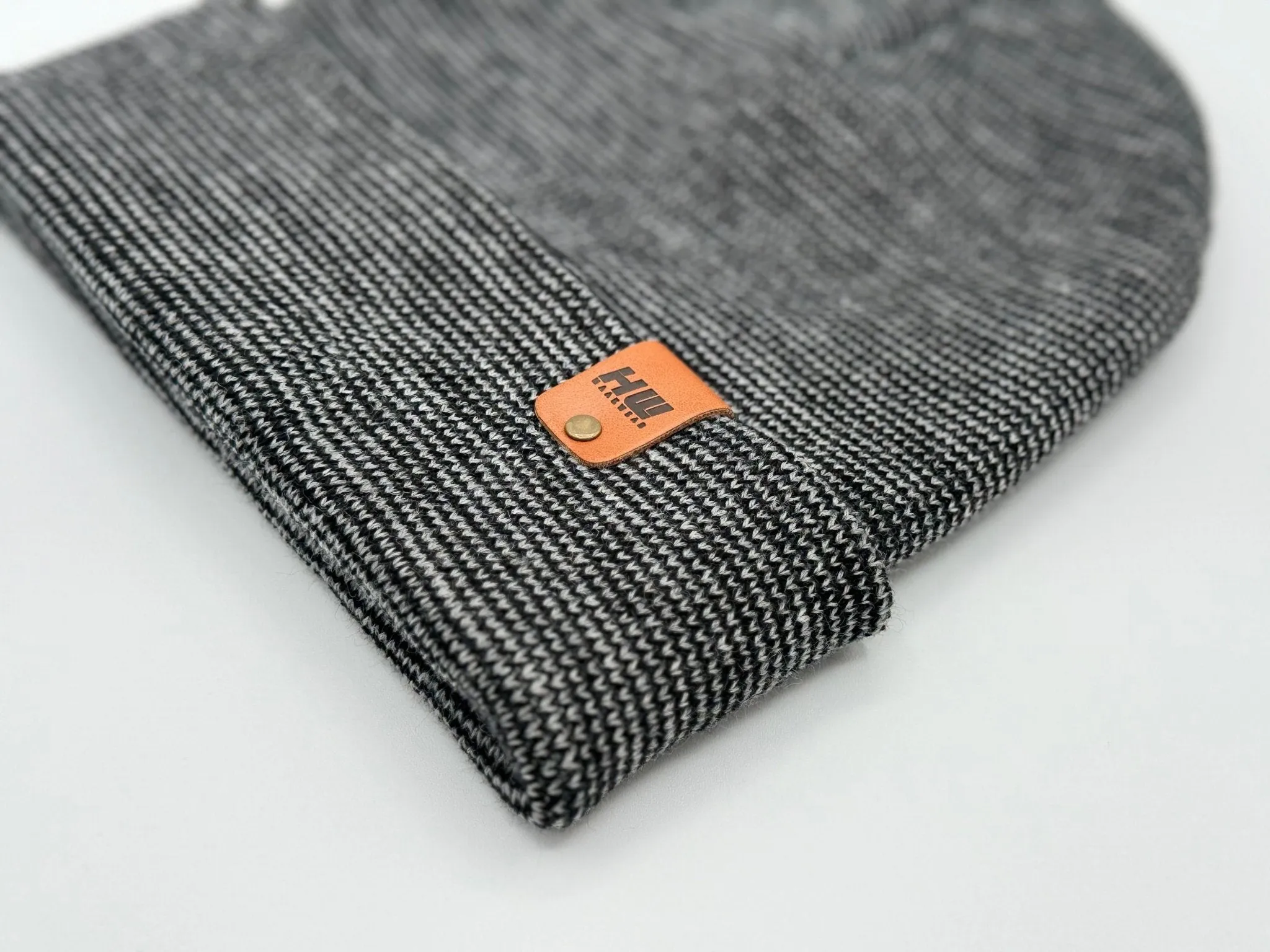 HW6118 HAAKWEAR Traditional Fusion Cuffed Beanie - Gray/Black, Made in USA