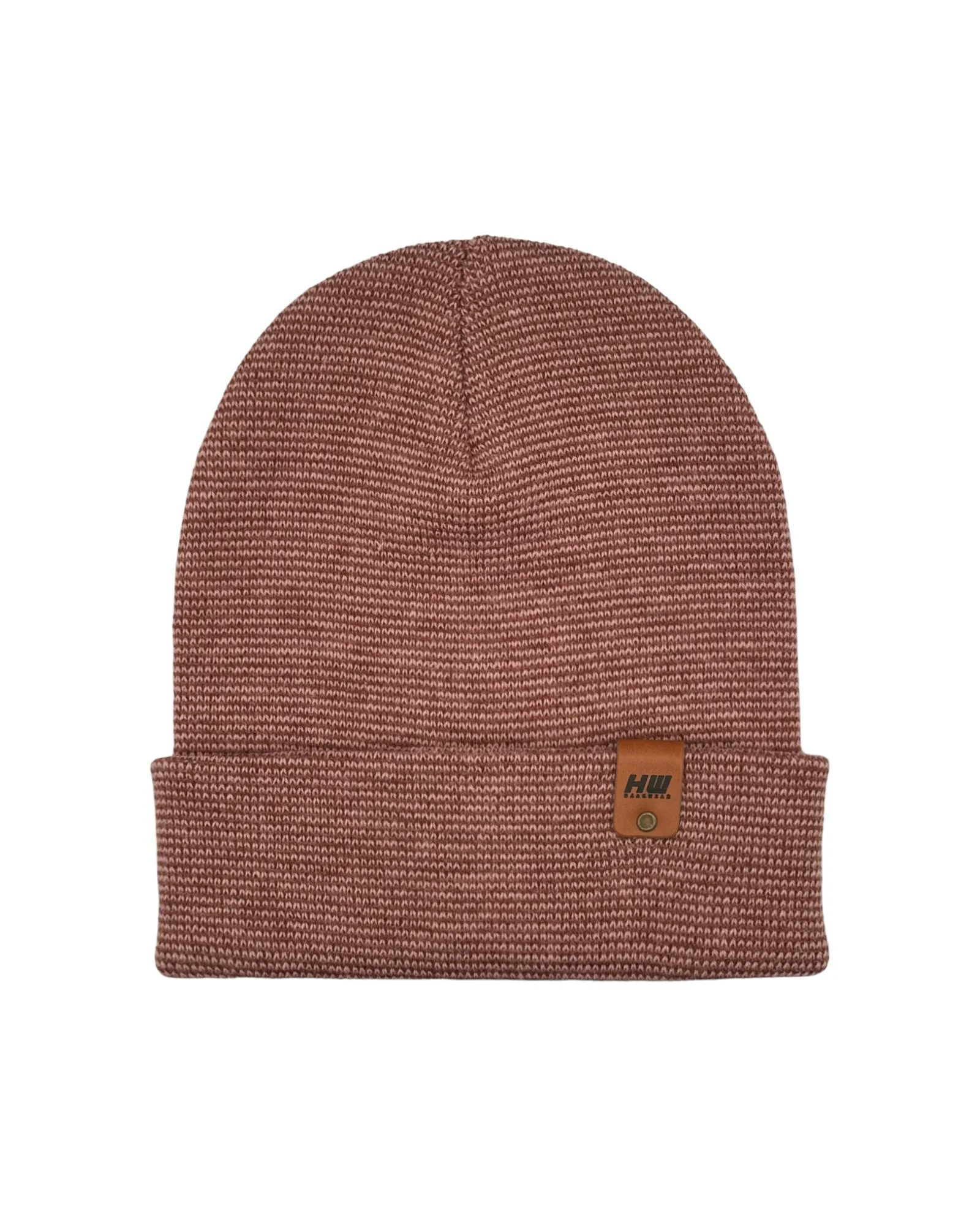 HW6118 HAAKWEAR Traditional Fusion Cuffed Beanie - Pink/Burgundy, Made in USA