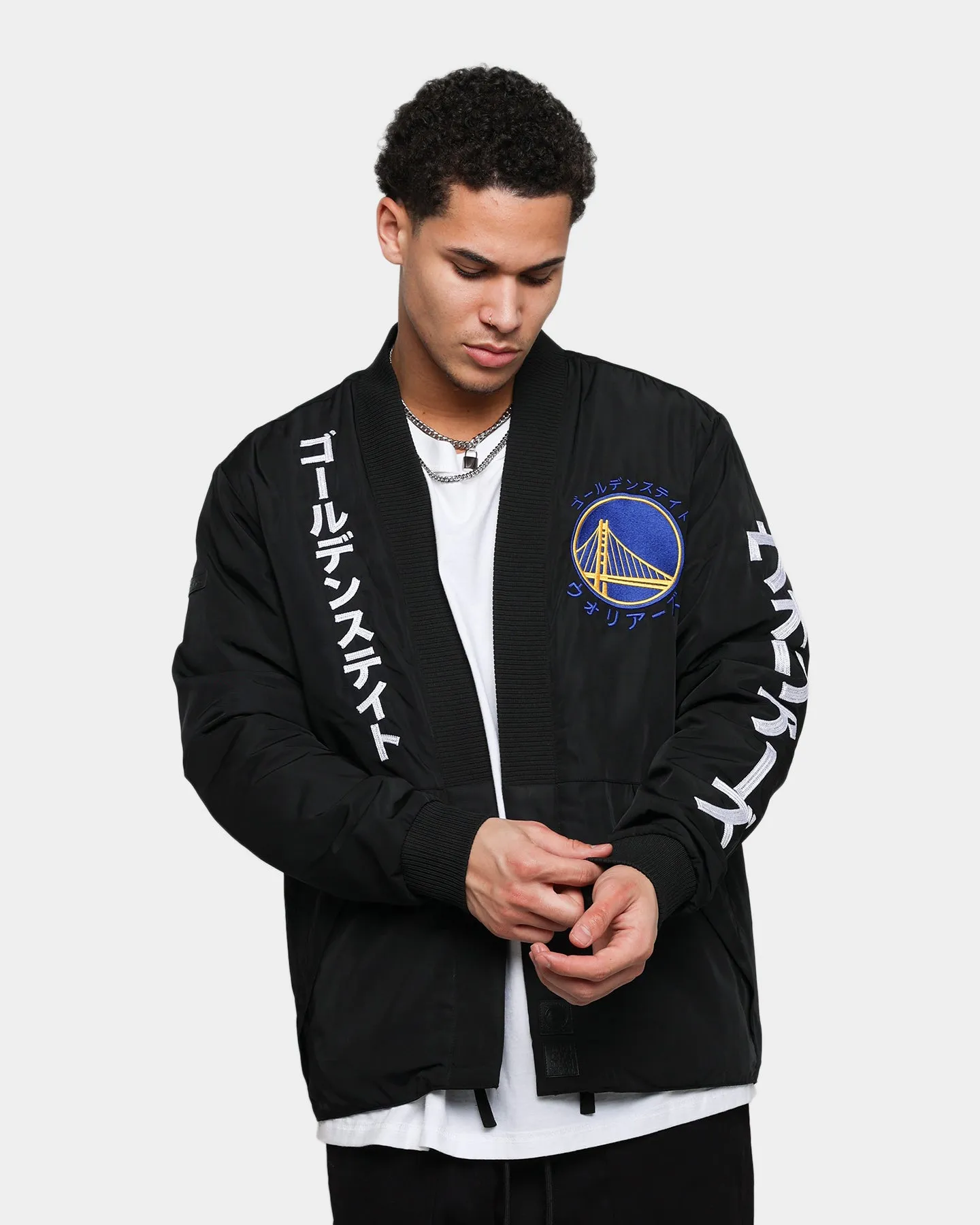 Hyperfly X NBA Golden State Warriors Katakana Kimono Black