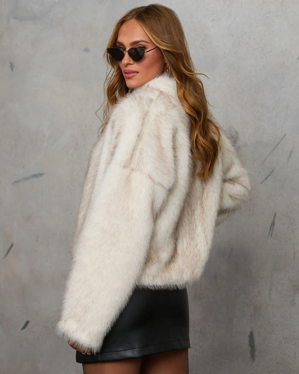 Icy Elegance Faux Fur Coat