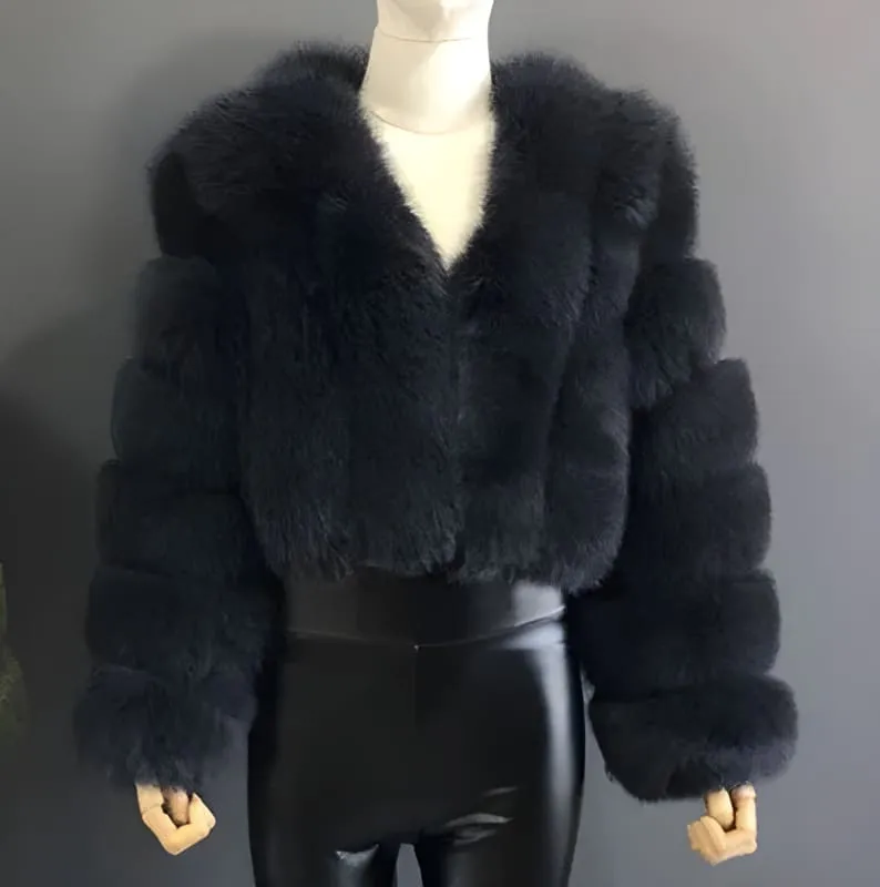 Imitation Fox Fur Short Coat for Stylish Ladies