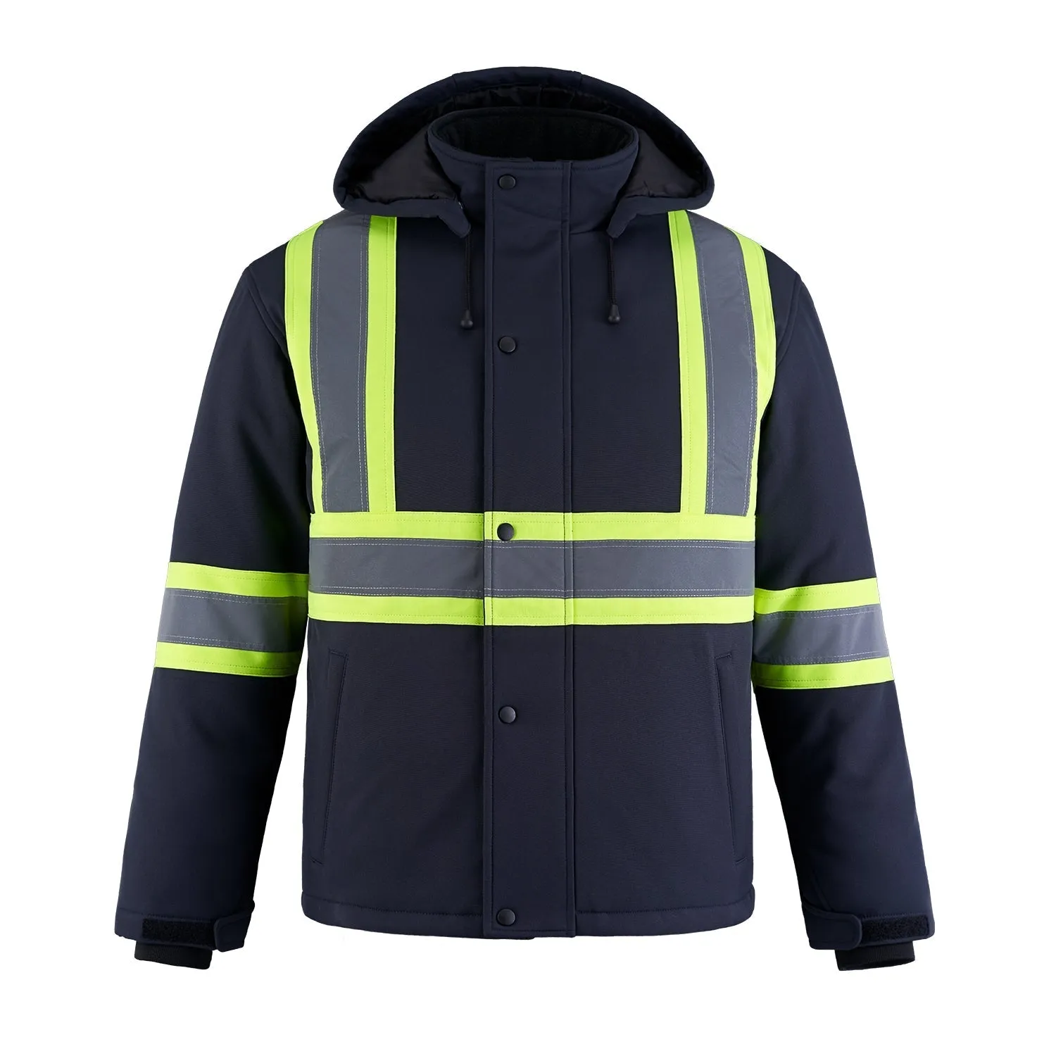 L01310 - Freightliner - Hi-Vis Insulated Softshell Jacket w/ Detachable Hood