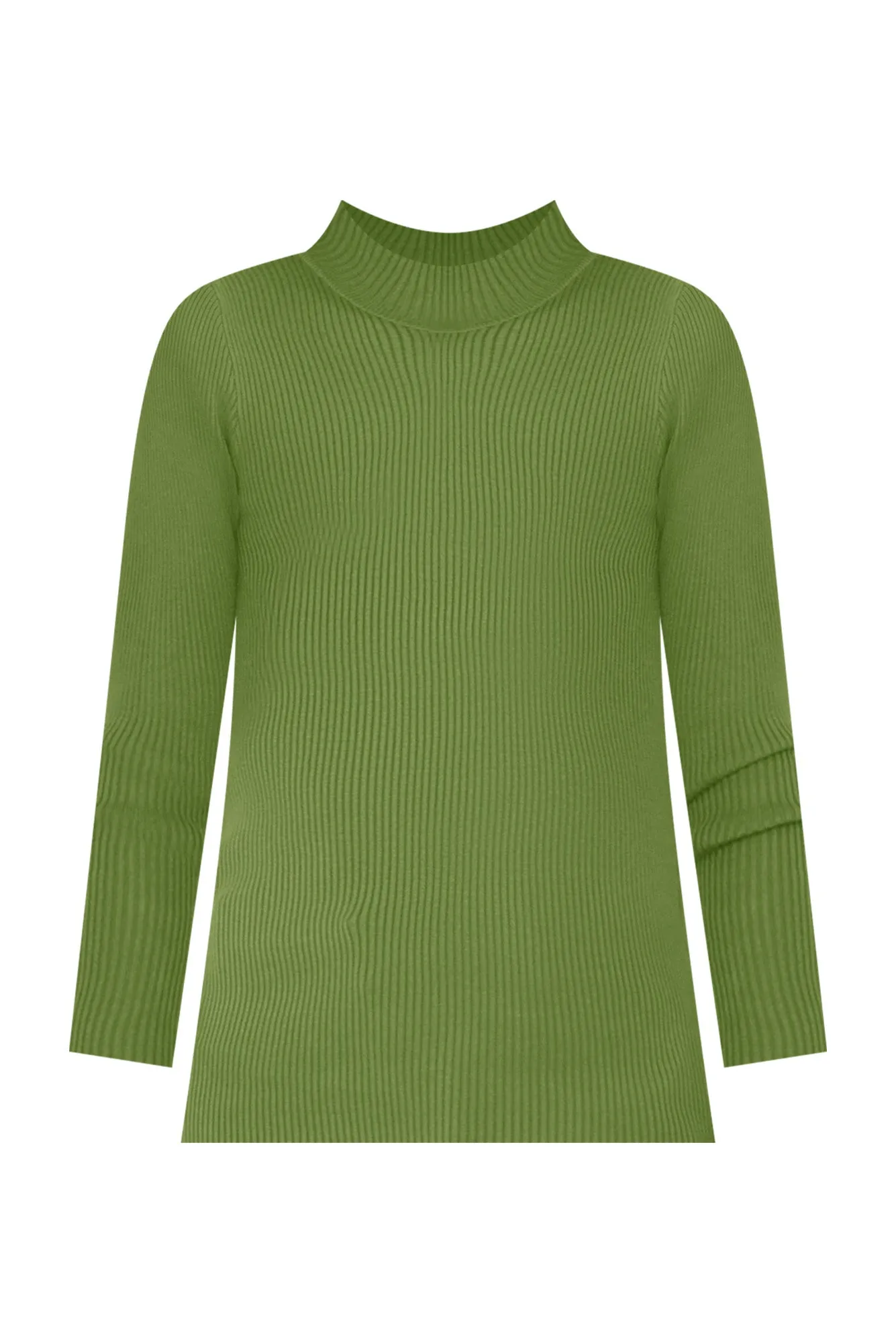 Laurina Green Cotton Blend Ribbed Top