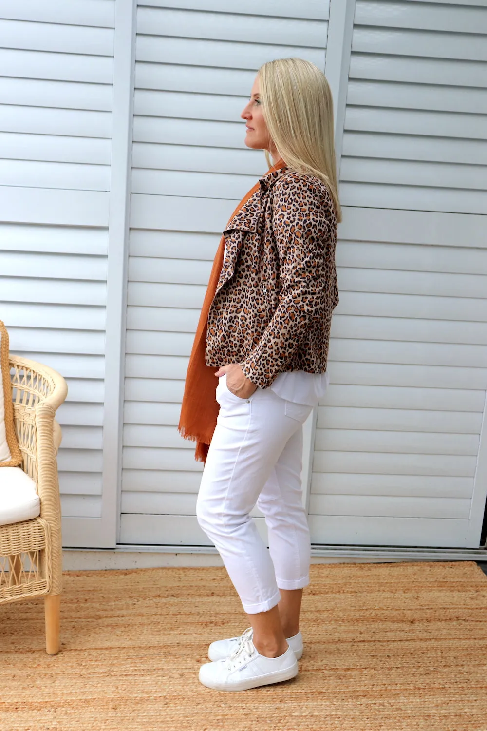 Leopard Faux Suede Jacket