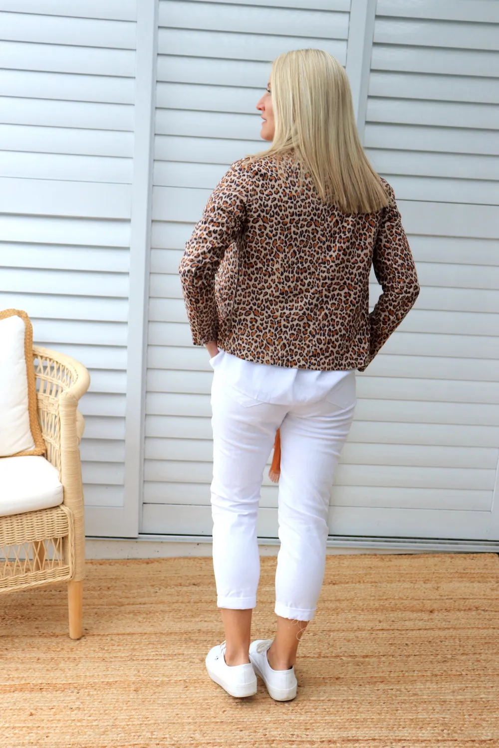 Leopard Faux Suede Jacket