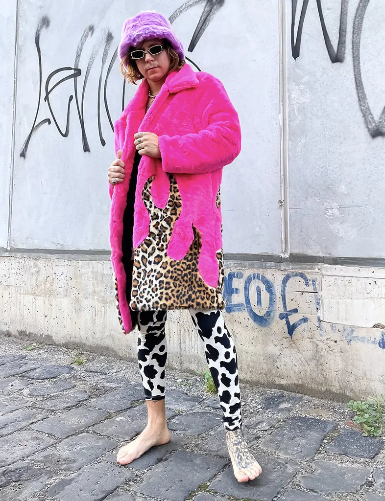 LION KING FAUX FUR JACKET - PINK & LEOPARD ✰ MADE 4 U ✰