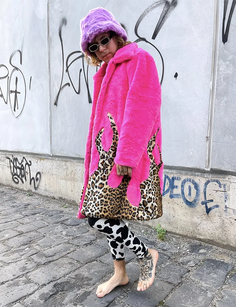 LION KING FAUX FUR JACKET - PINK & LEOPARD ✰ MADE 4 U ✰