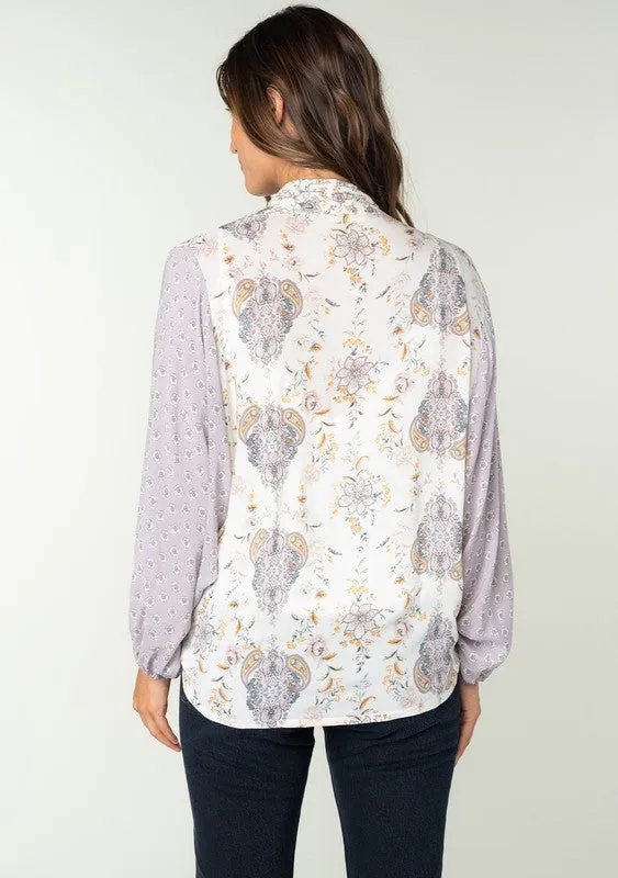 Lovestitch Floral Dolman Sleeve Tie Front Kimono Top