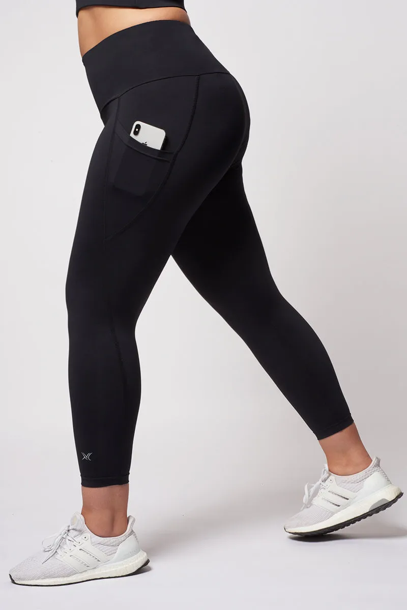 Medium Compression Legging with Side Pockets Black