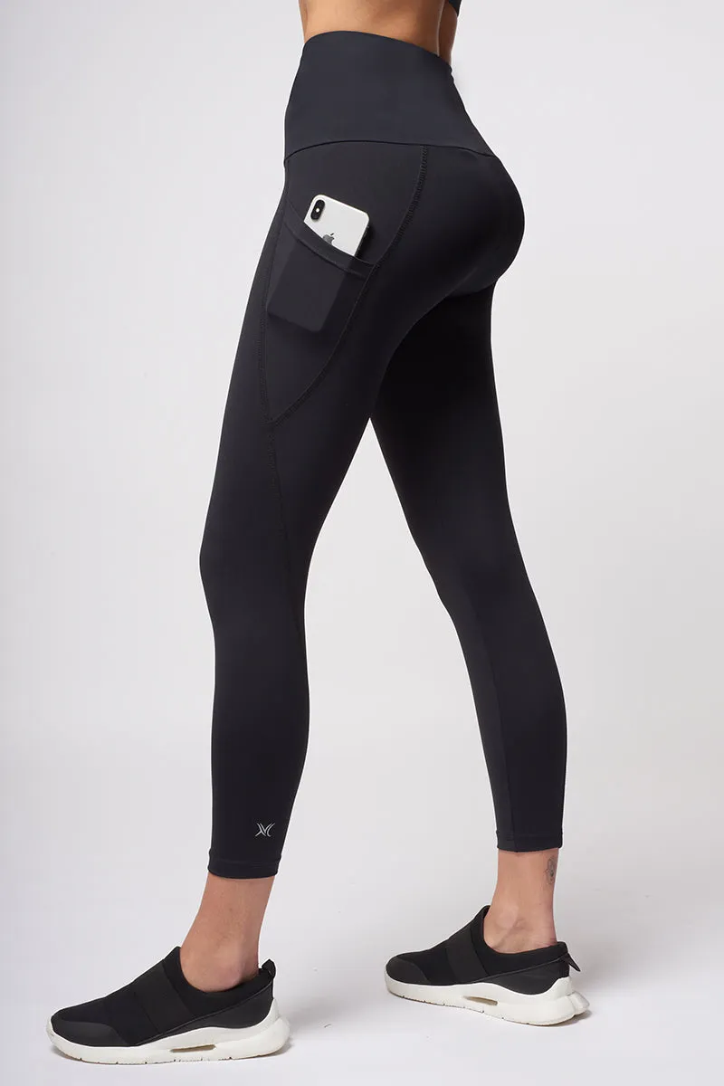 Medium Compression Legging with Side Pockets Black