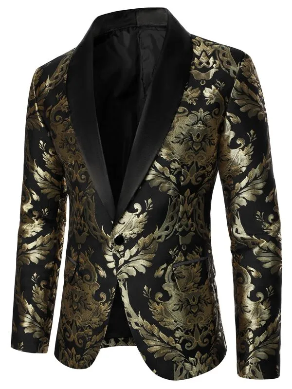 Men's Gold & Black Blazer Dinner Jacket