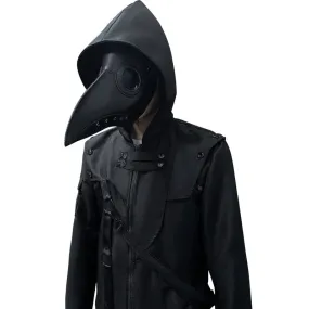 Men's Gothic Irregular Buckles Long Coat with Hood