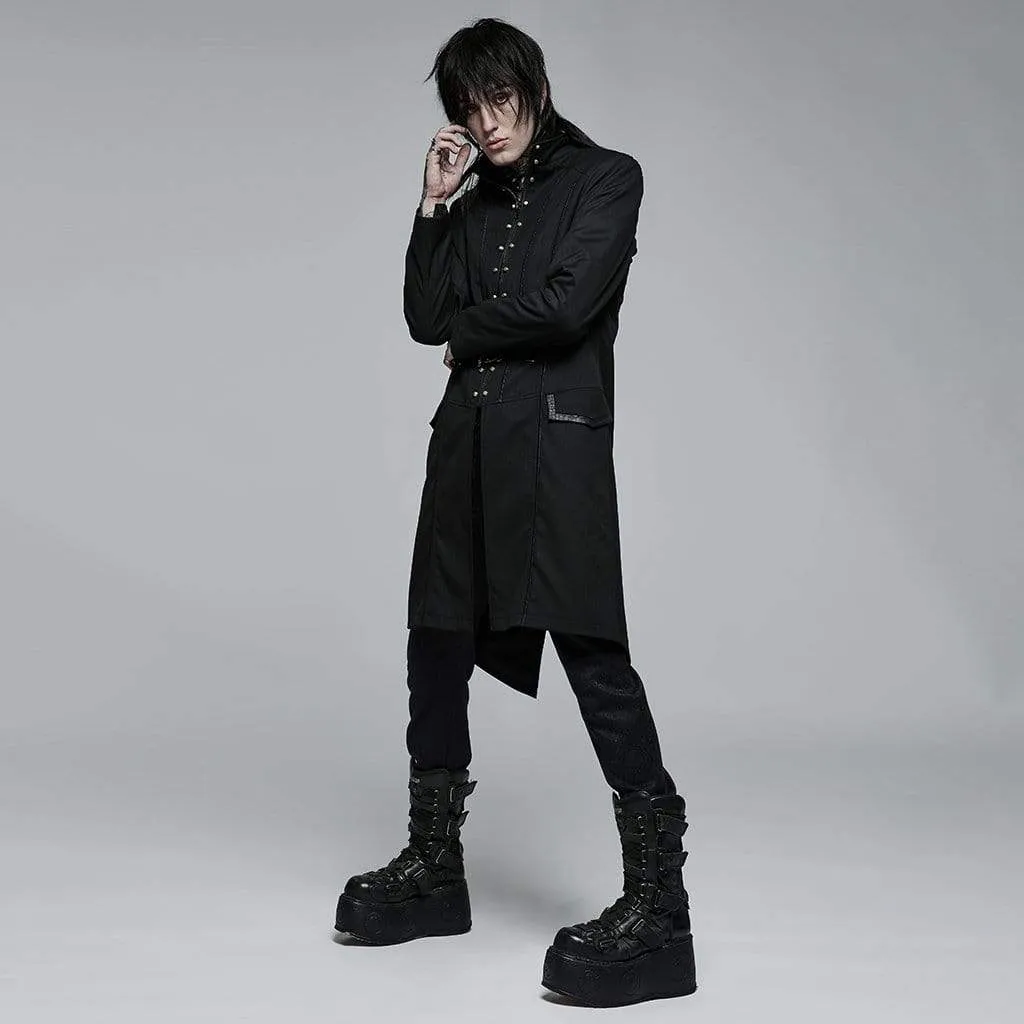 Men's Gothic Stand Collar Skeleton Embroidered Coat