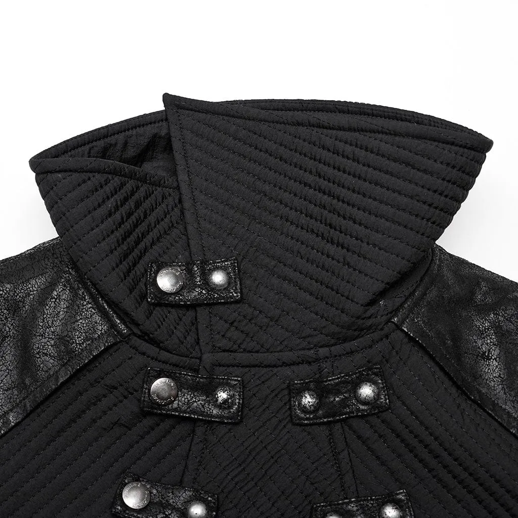 Men's Gothic Stand Collar Splice Strappy Coat