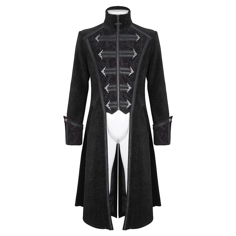 Men's Gothic Stand Collar Swallow-tailed Coat