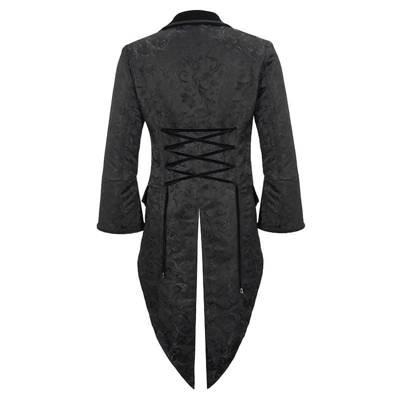 Men's Gothic Toned Horn Sleeved Swallow-tailed Coat