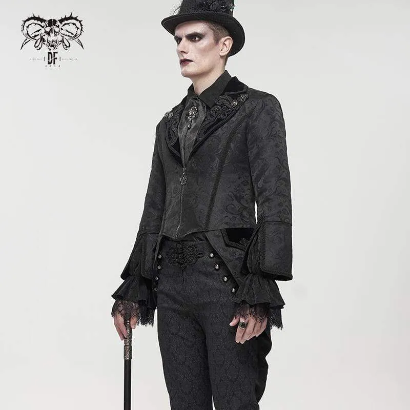 Men's Gothic Toned Horn Sleeved Swallow-tailed Coat