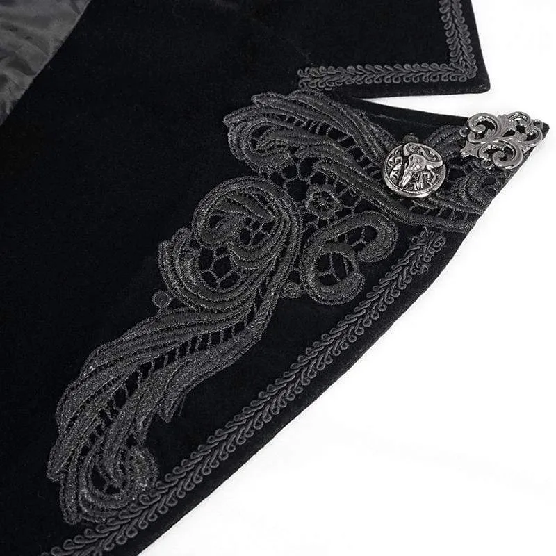 Men's Gothic Toned Horn Sleeved Swallow-tailed Coat