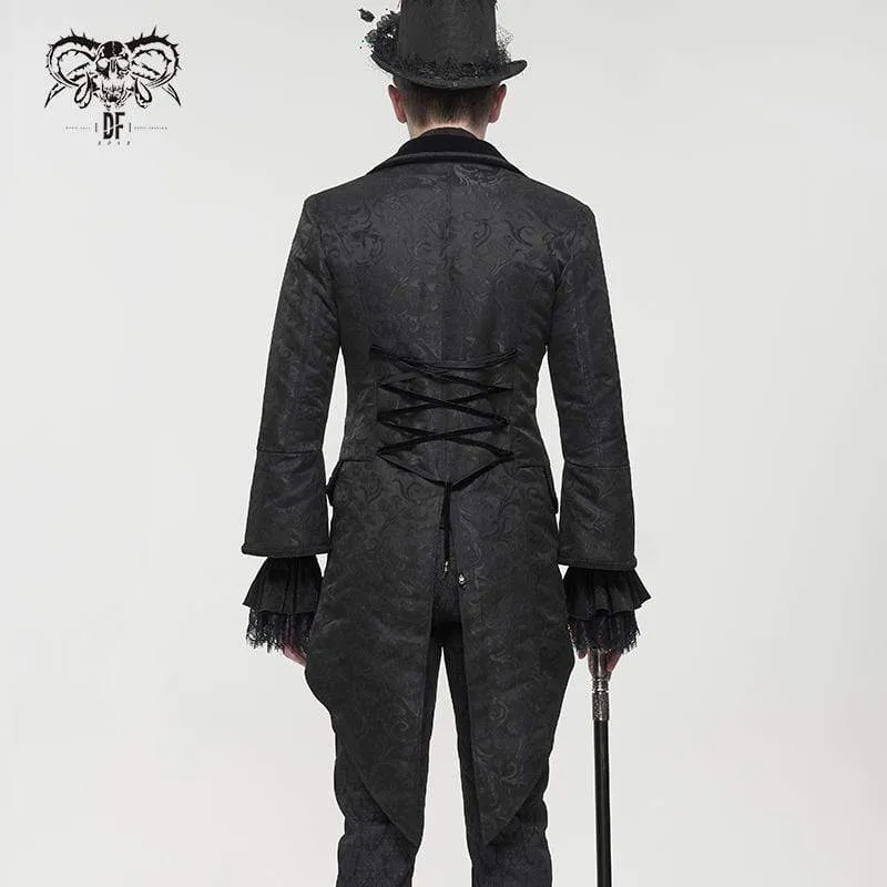 Men's Gothic Toned Horn Sleeved Swallow-tailed Coat