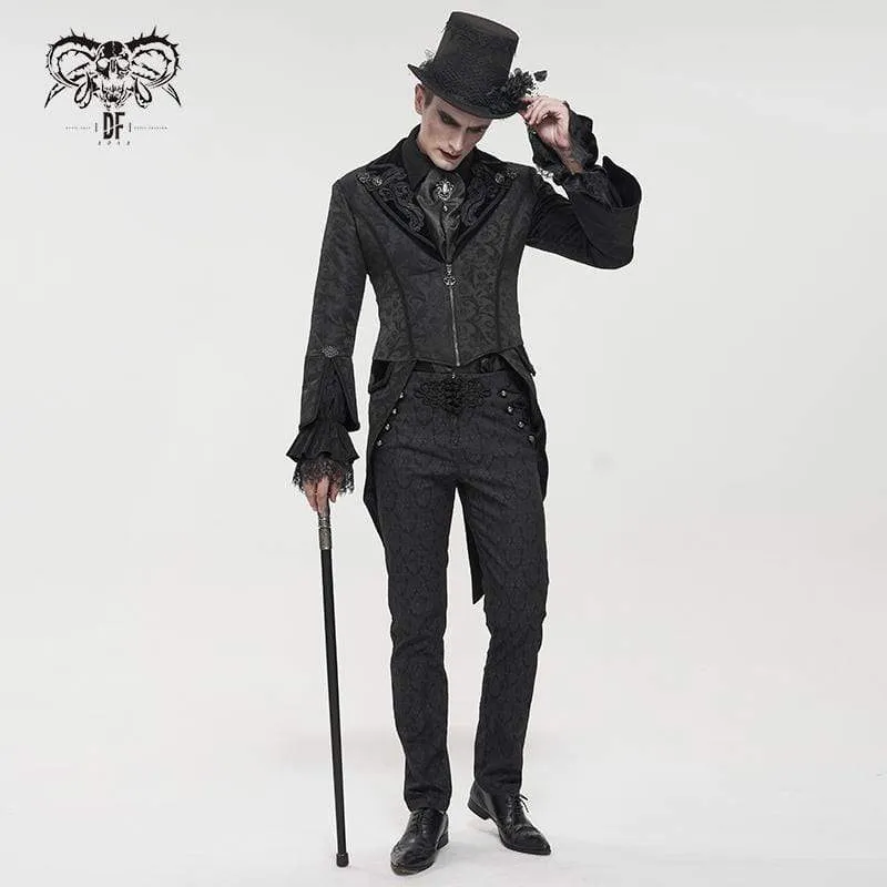 Men's Gothic Toned Horn Sleeved Swallow-tailed Coat