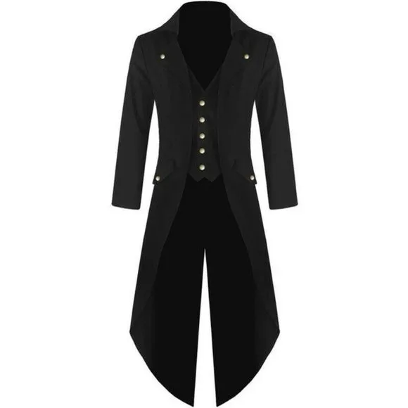 Men's White Steampunk Victorian Inspired Tailcoat