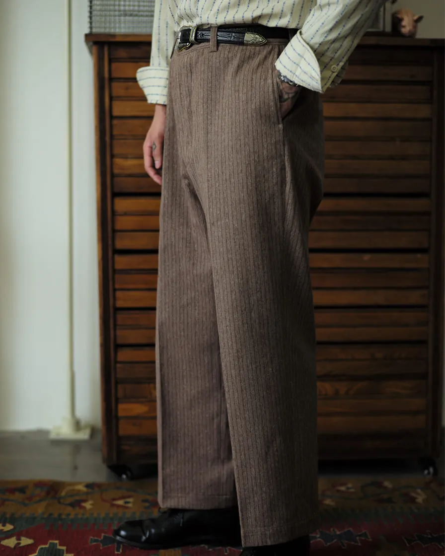 Mock Twill Pinstriped Trouser Brown