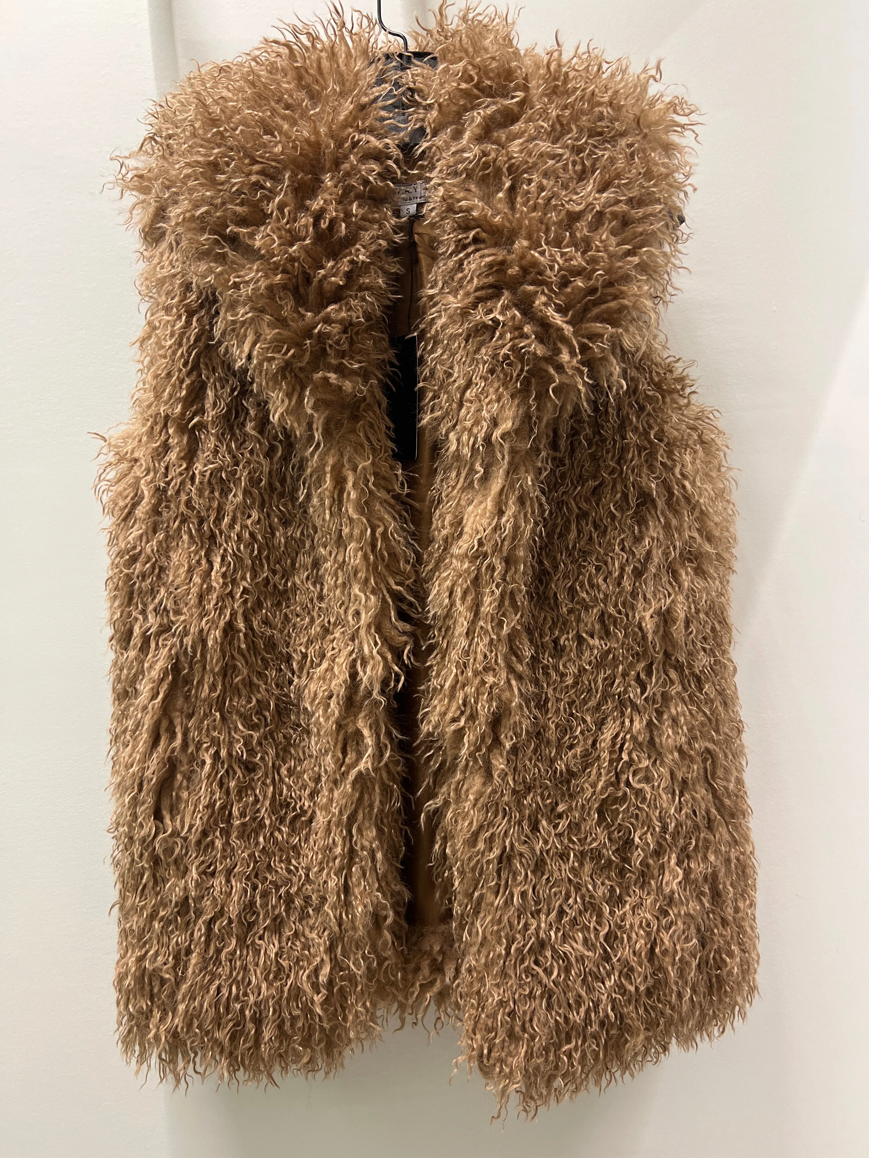 Mongolian Fur Vest in Glazed Ginger