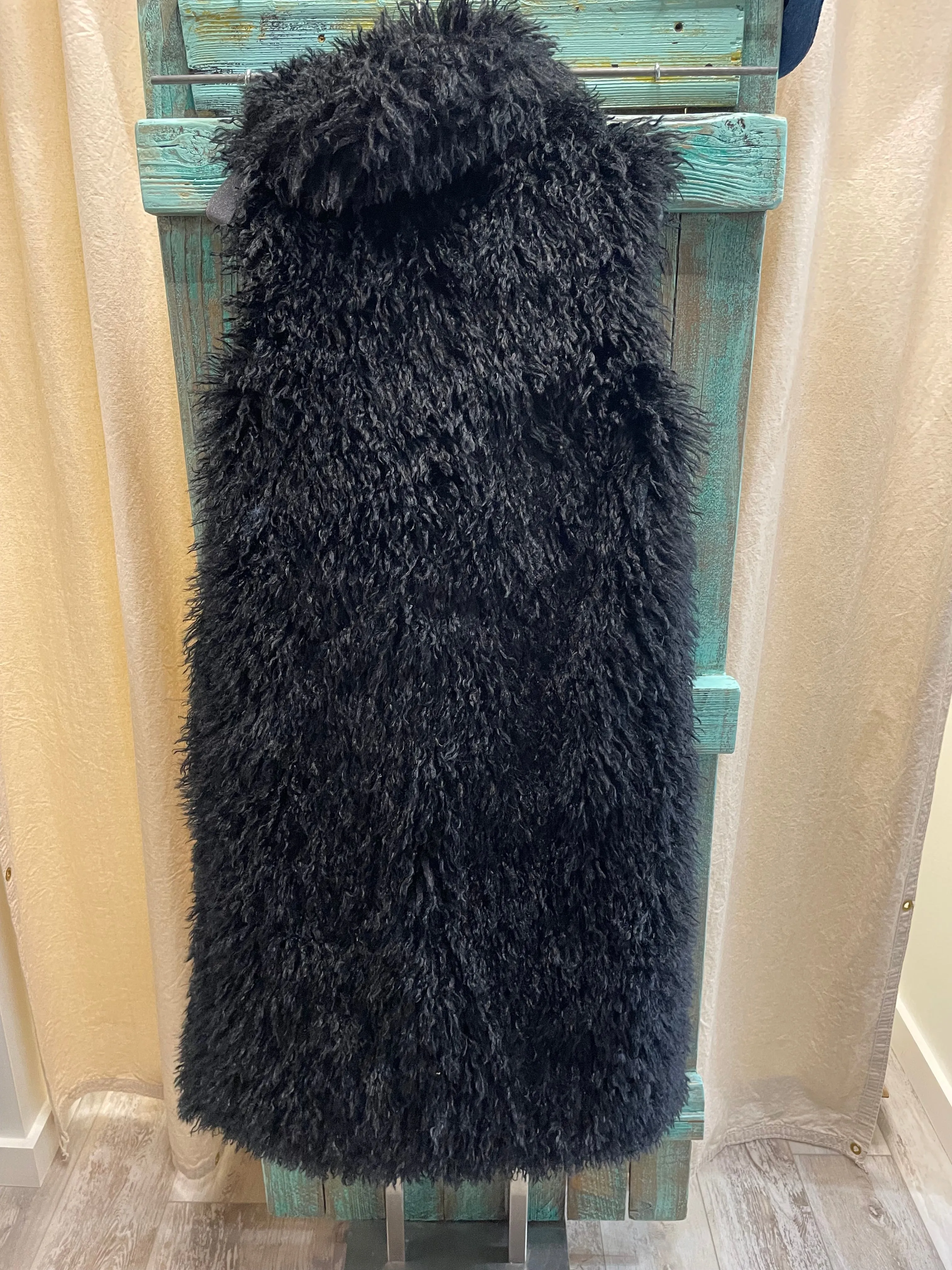 Mongolian Fur Vest in Glazed Ginger