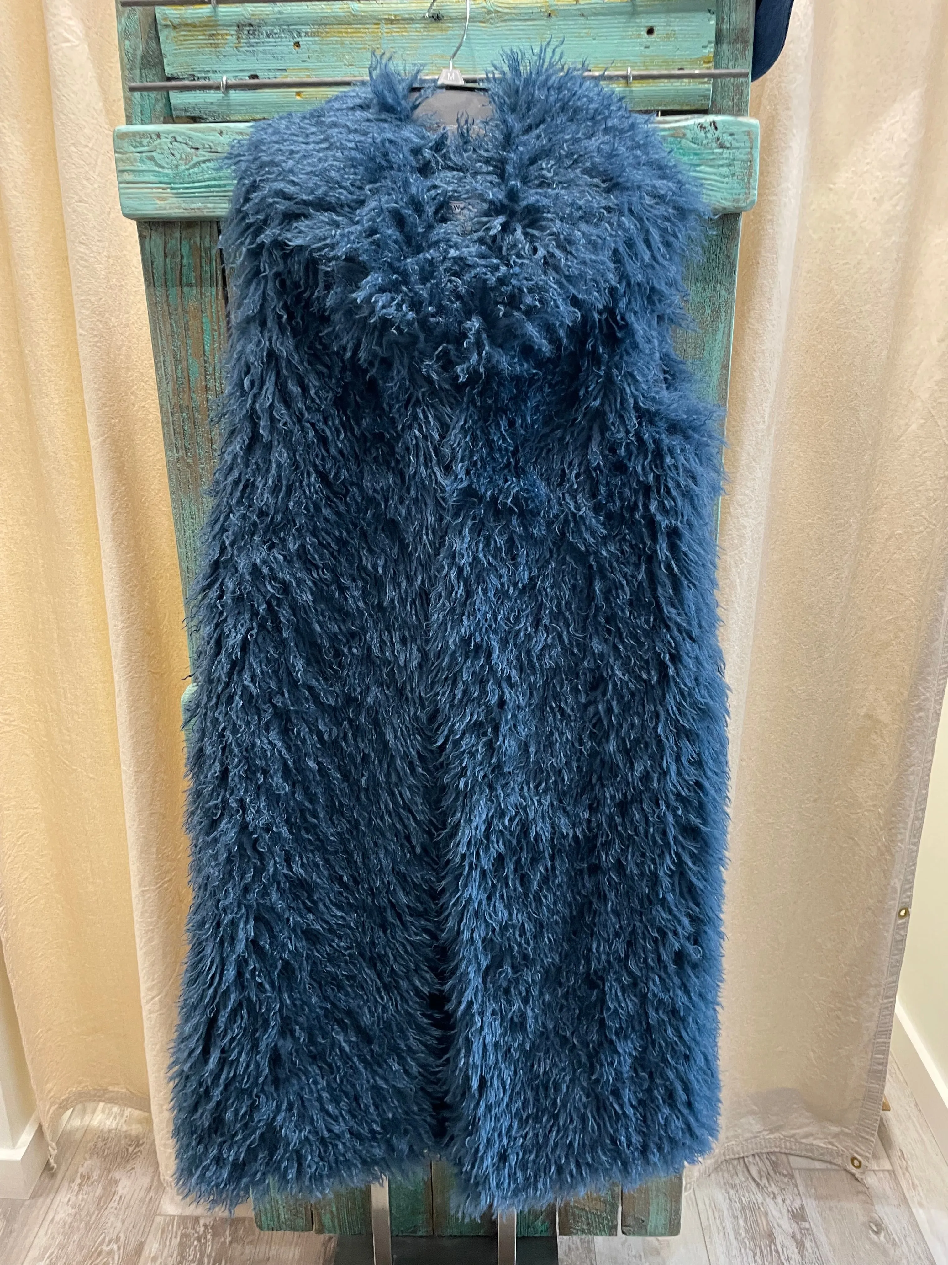 Mongolian Fur Vest in Glazed Ginger