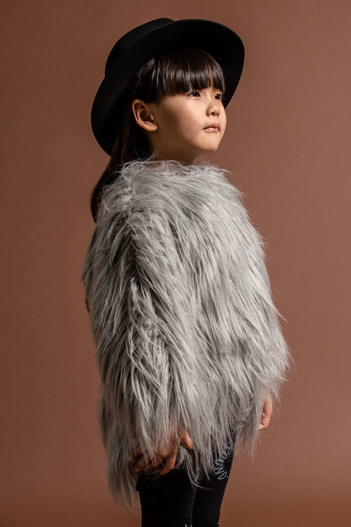 OMAMImini Faux Fur Girls Coat