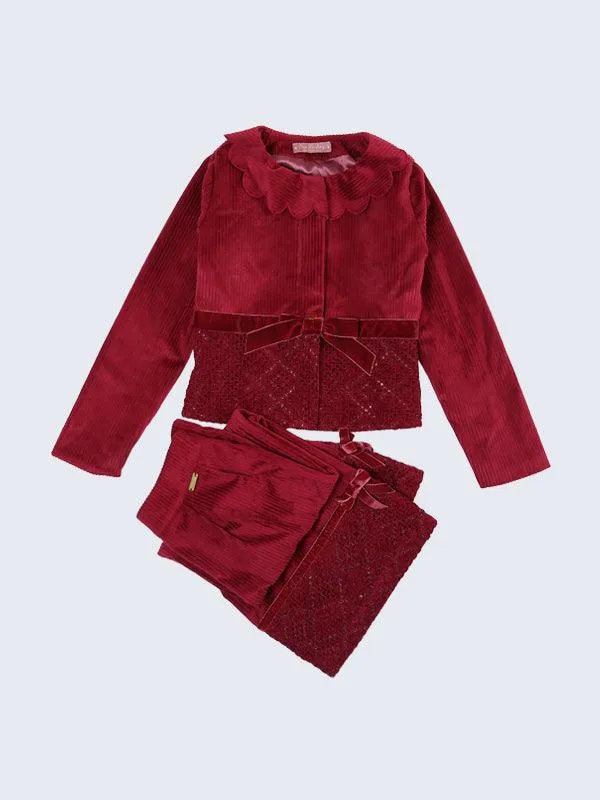 One Friday Burgundy Suede Culottes