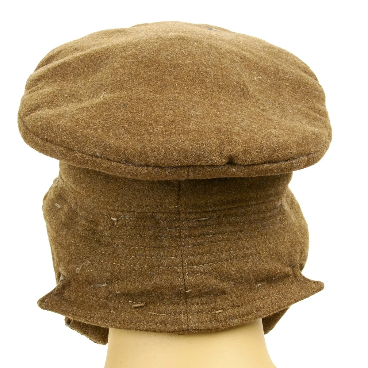 Original British WWI Gor Blimey 1915 Winter Forage Trench Cap - Royal Warwickshire