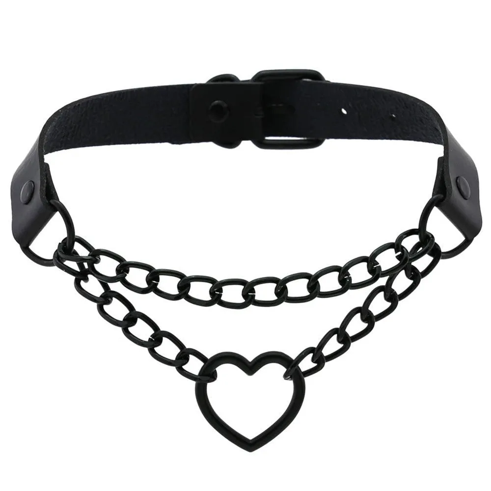 Pastel Goth Heart Choker