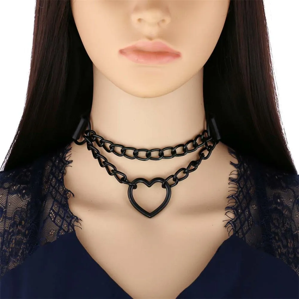 Pastel Goth Heart Choker