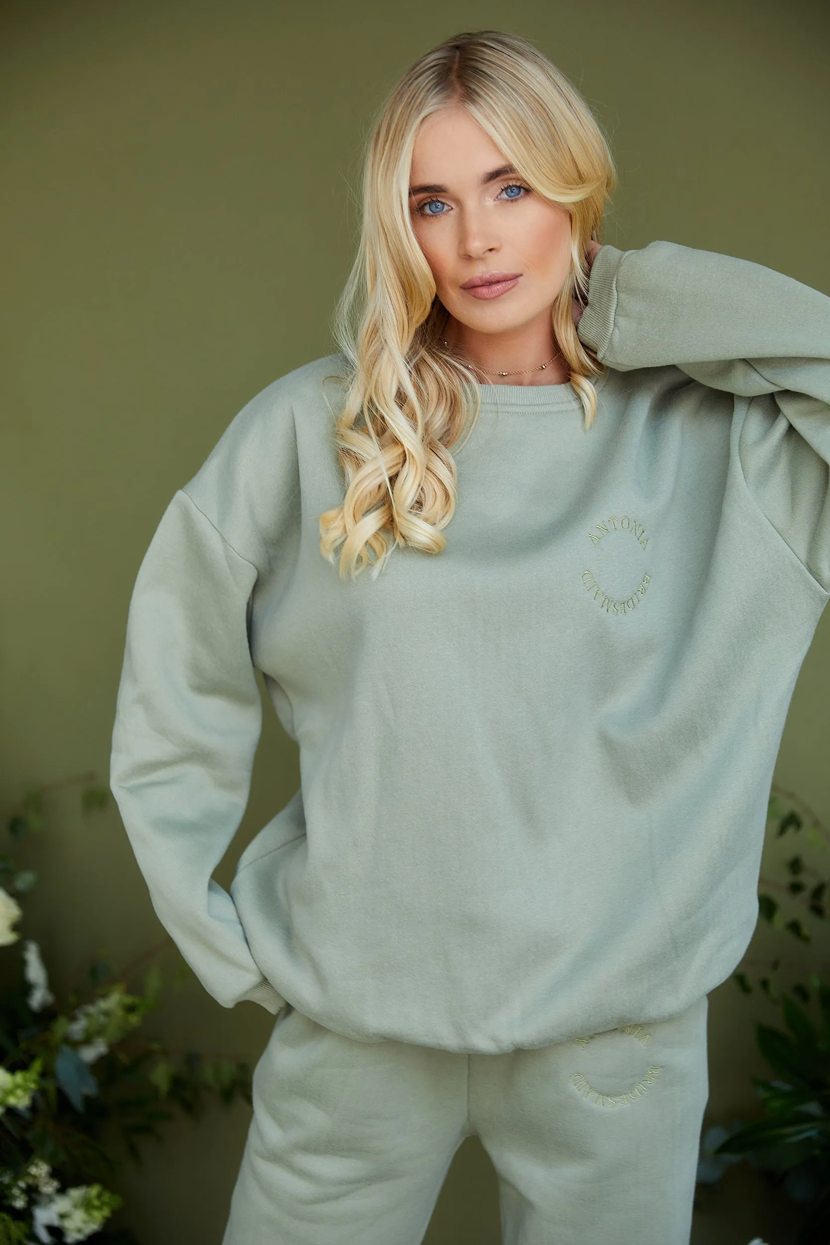 Personalised Bridal Sweatshirt and Jogger Tracksuit - Sage