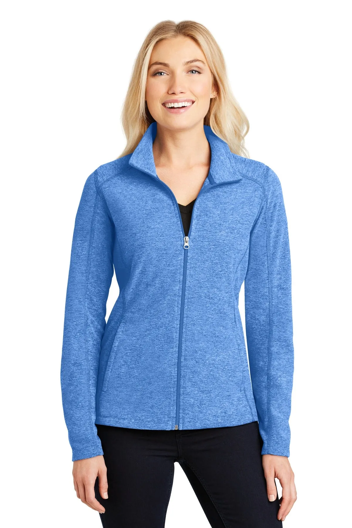 Port Authority® Ladies Heather Microfleece Full-Zip Jacket. L235