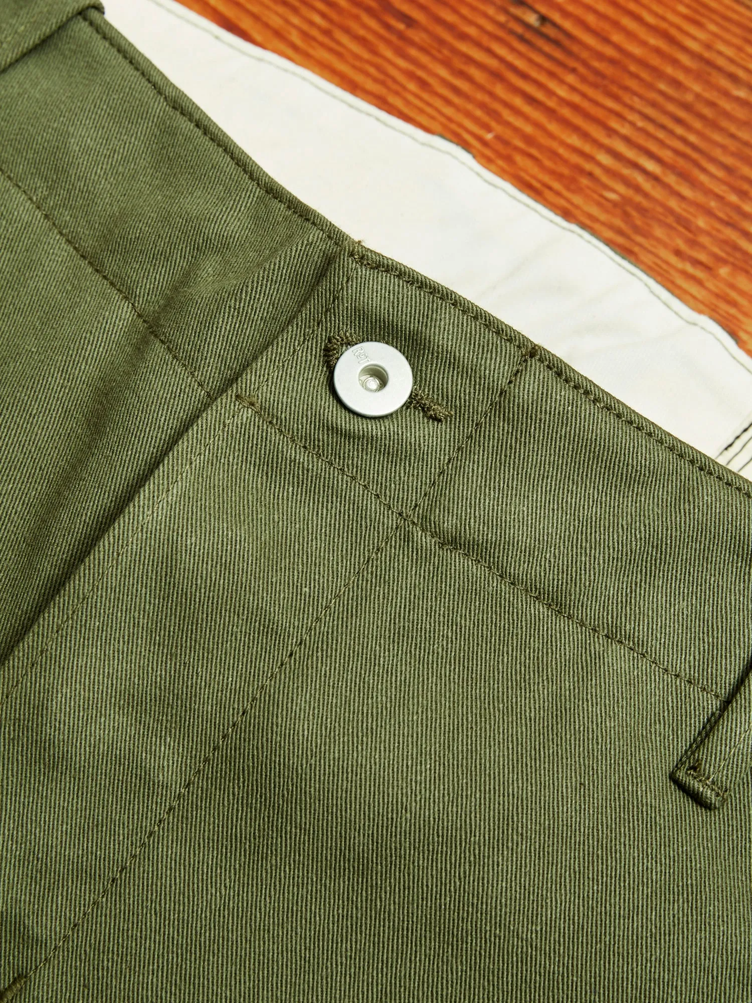 "Infantry Pant" in Green Selvedge Twill