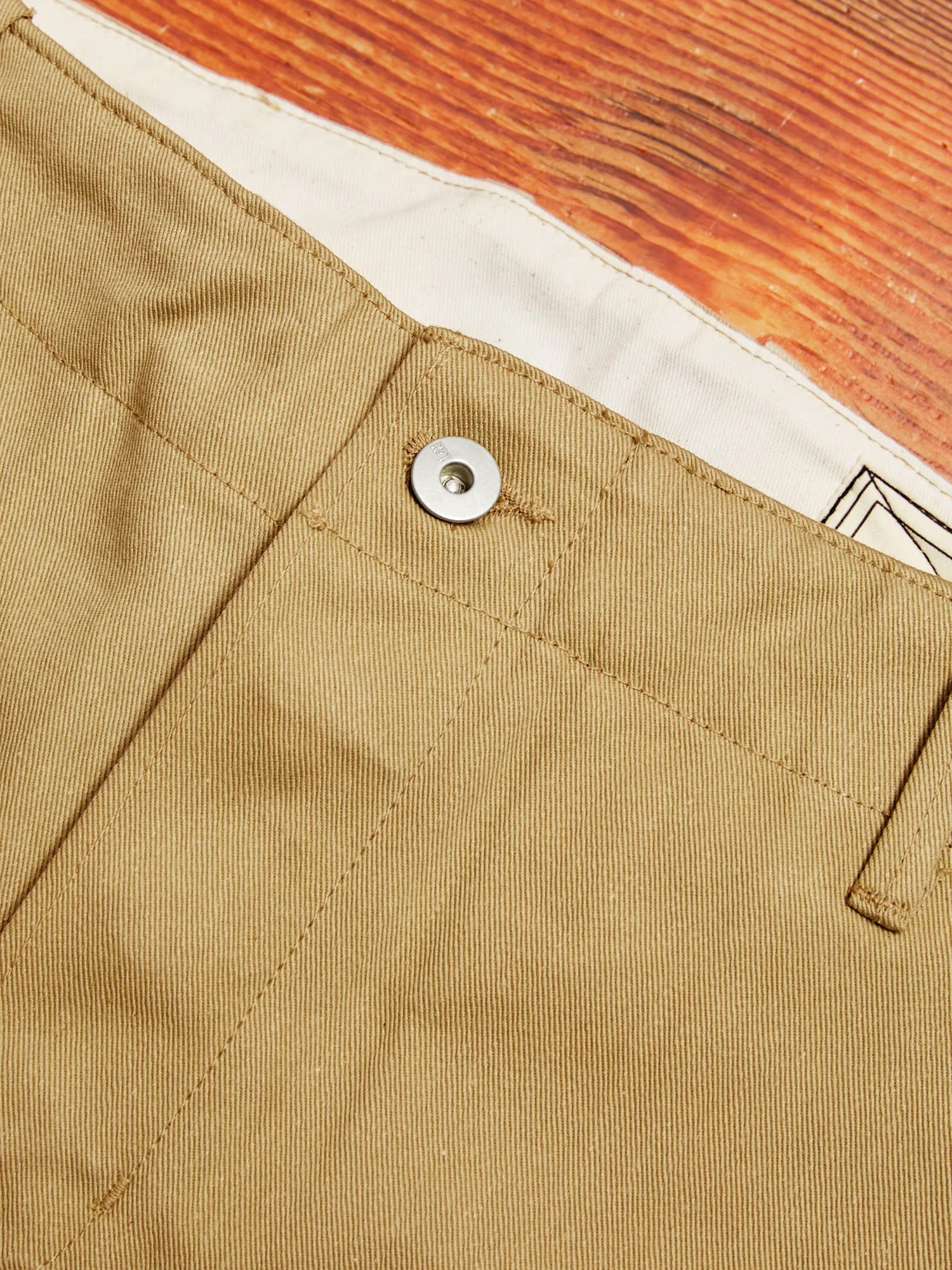 "Infantry Pant" in Khaki Selvedge Twill