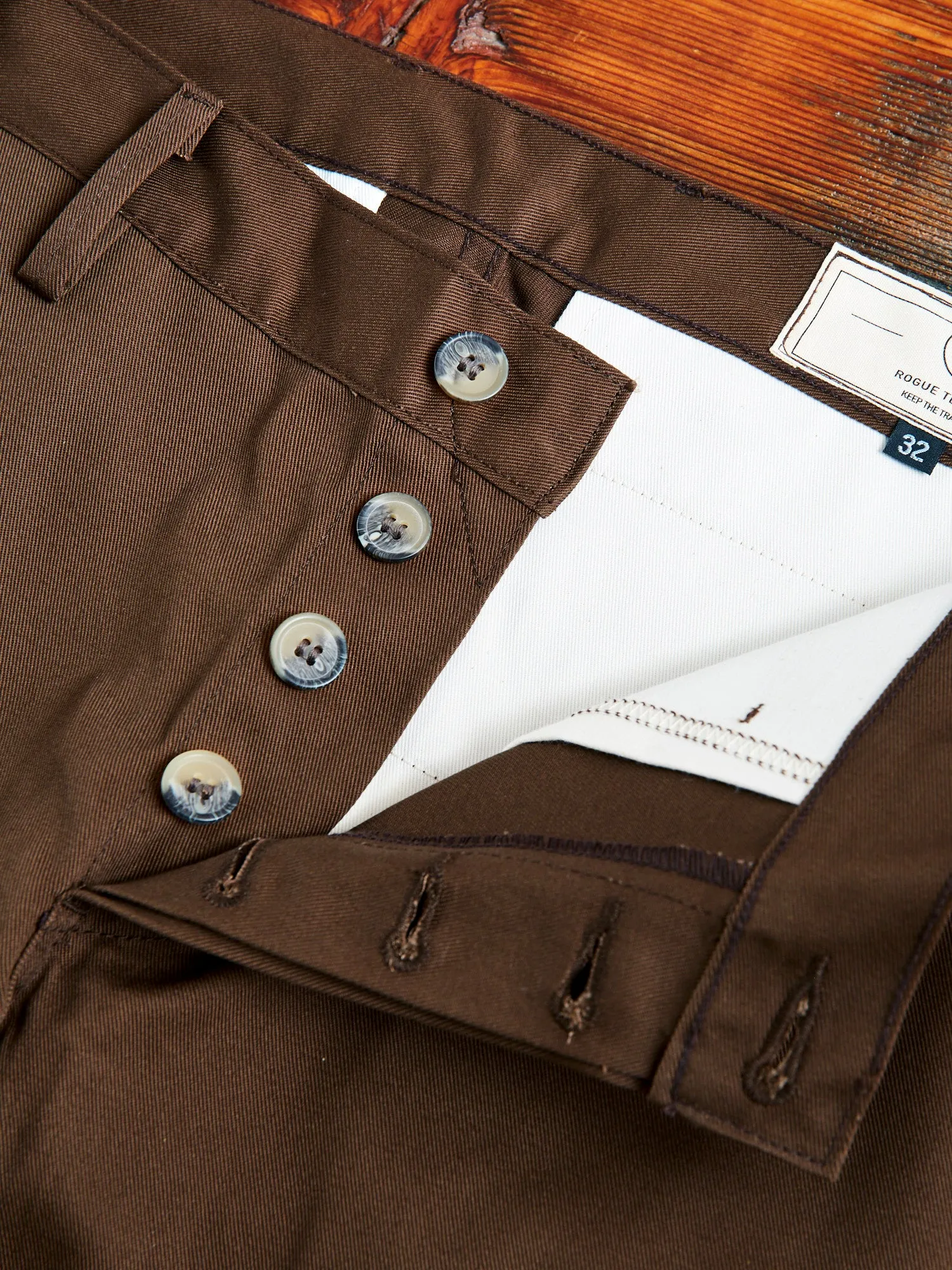 "Officer Trouser" in Nutmeg Twill